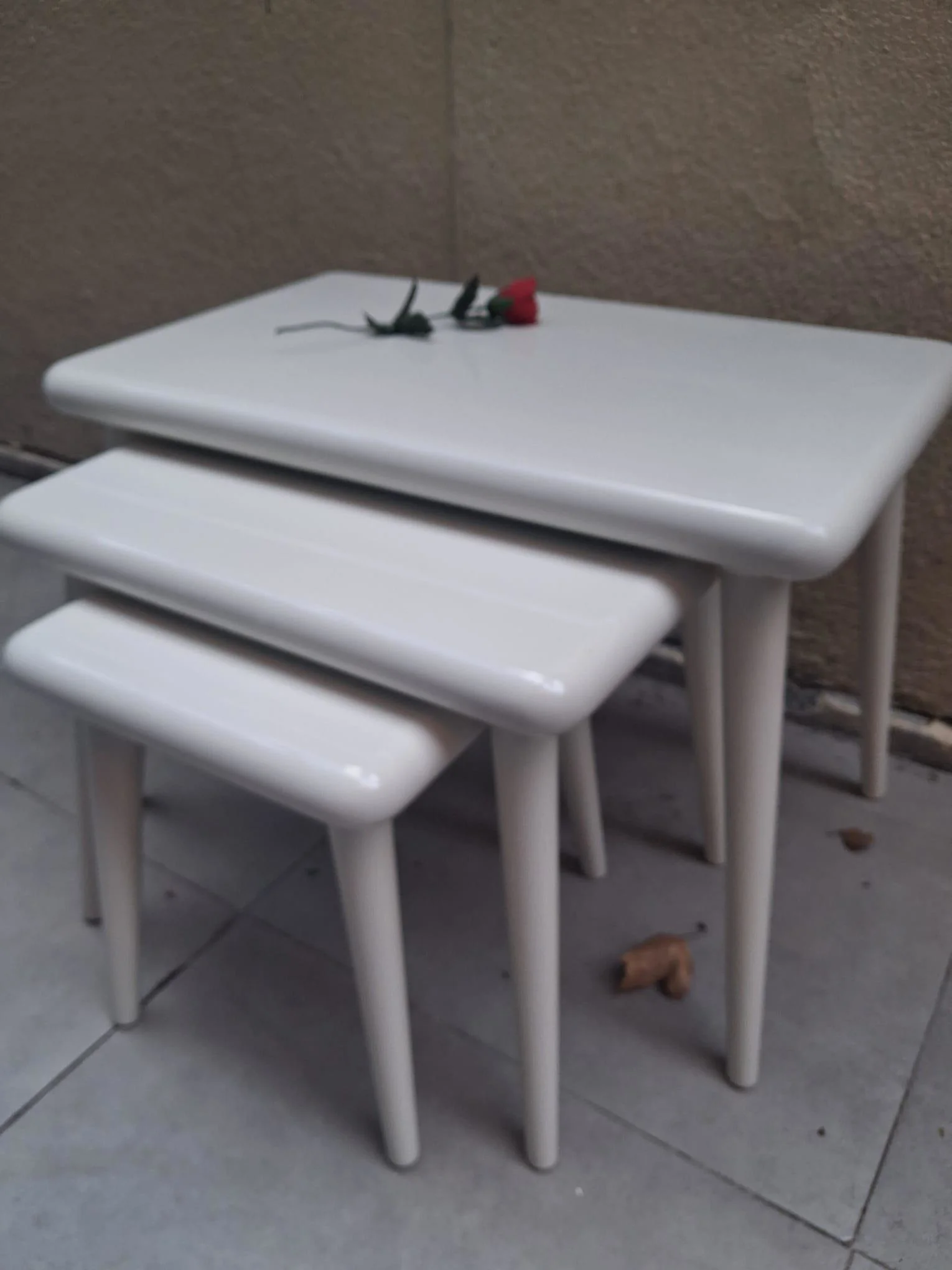 Zigon OSM 13280 CLASS Model Sehpa Parlak Beyaz Ahşap Kayın Retro 