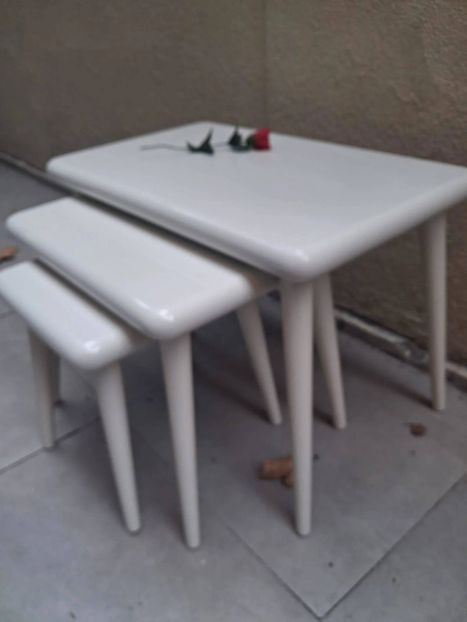 Zigon OSM 13280 CLASS Model Sehpa Parlak Beyaz Ahşap Kayın Retro 