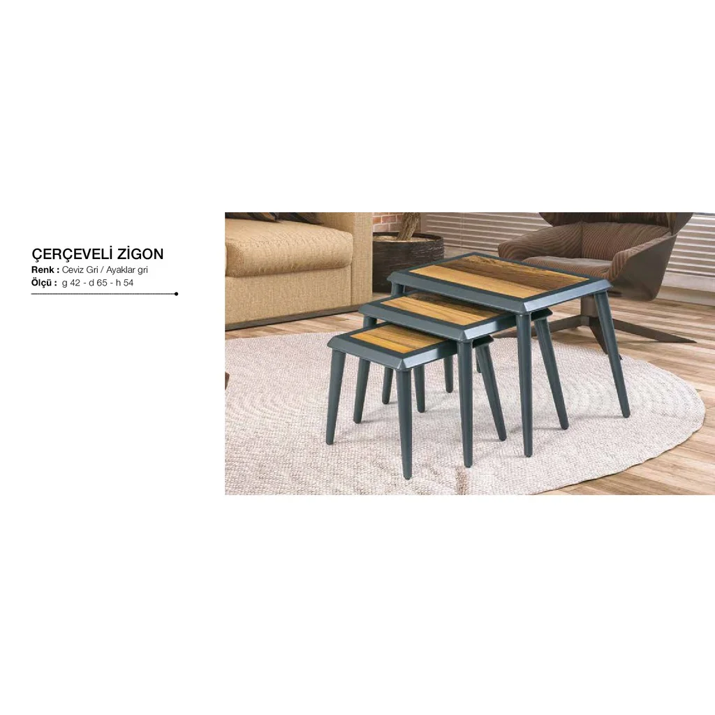 Zigon Osm 17603 ÇERÇEVE Model Sehpa Parlak Ceviz-gri Kayın RETRO Zigon Osm 17603 ÇERÇEVE Model Sehpa Parlak Ceviz-gri Kayın RETRO