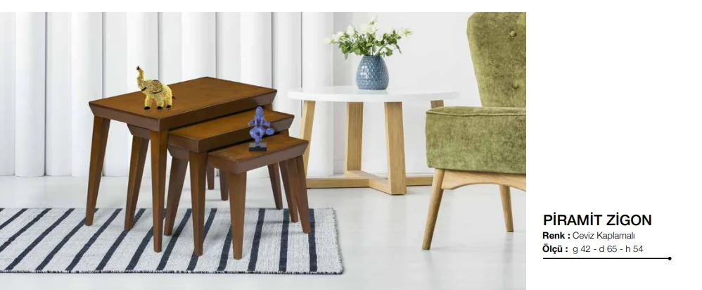 Zigon OSM 18253 Piramit Model Klasik Sehpa Kayın Retro Ayak Cevi Zigon OSM 18253 Piramit Model Klasik Sehpa Kayın Retro Ayak Cevi