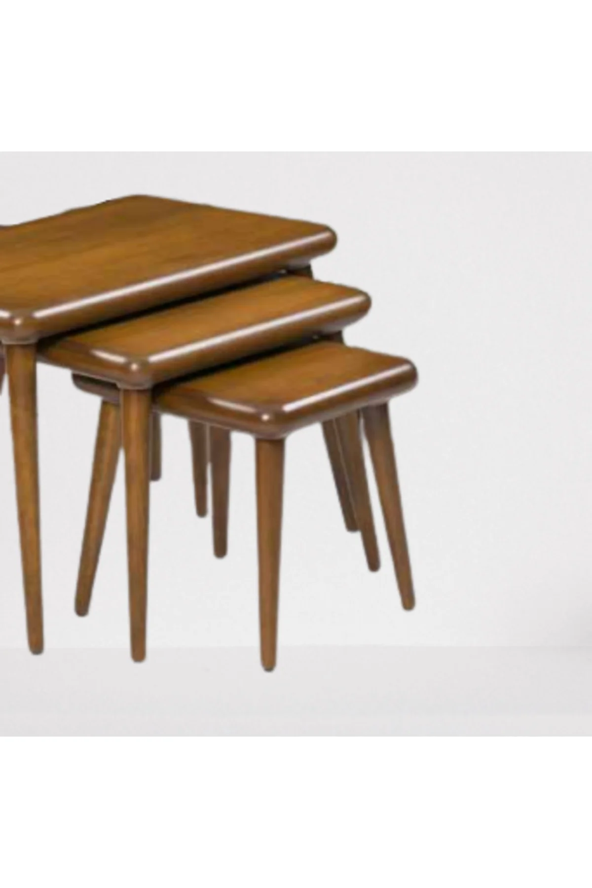 Zigon Osm 18258 CLASS Model klasik Sehpa Ceviz Ahşap Kayın retro ayak El Yapım - Görsel 2