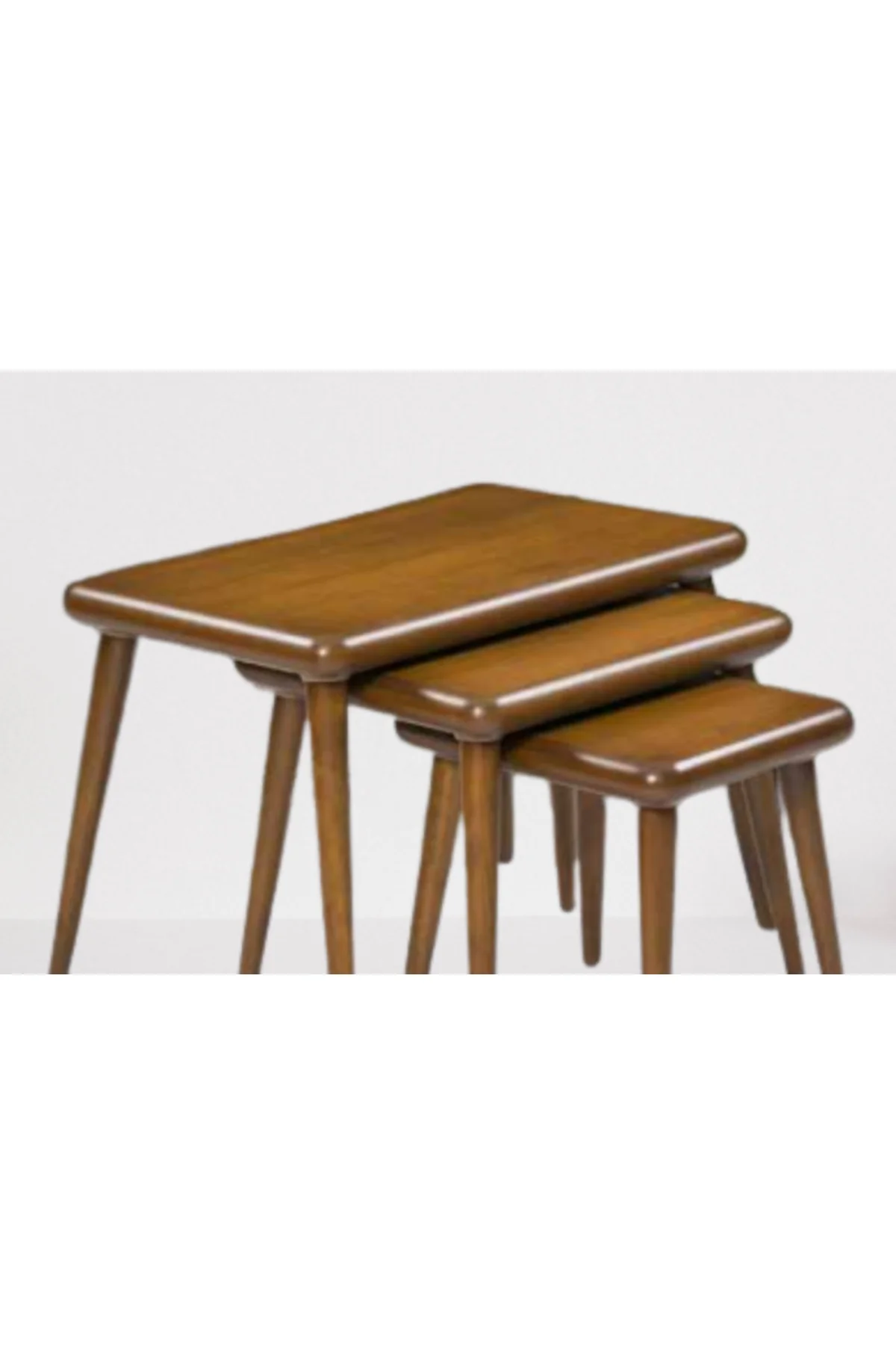Zigon Osm 18258 CLASS Model klasik Sehpa Ceviz Ahşap Kayın retro ayak El Yapım - Görsel 4
