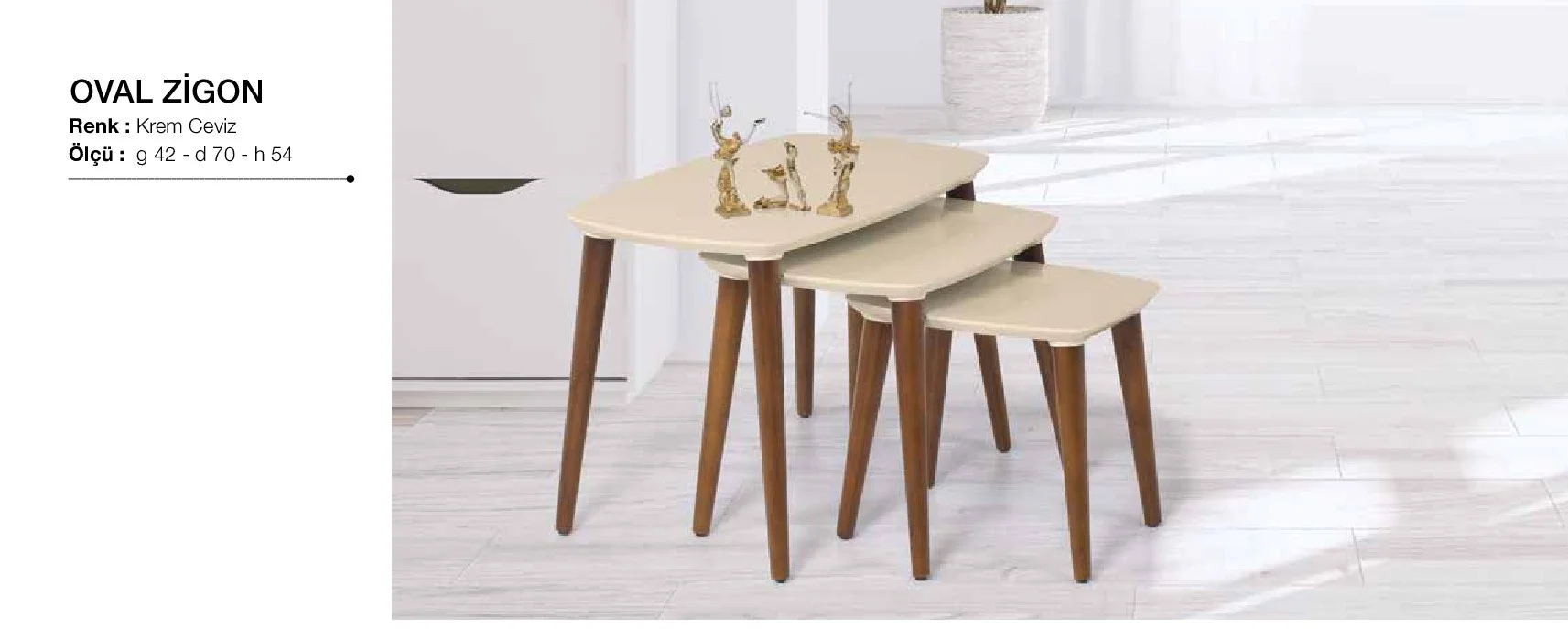 Zigon Osm 18266 oval Model Klasik Kayın torna retro ayak  Ceviz K