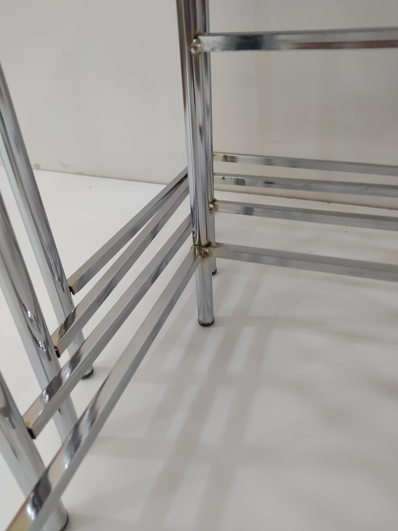 Zigon Sehpa 14005 Demet Metal Model Nikelaj Ayak Ahşap Dalga Dese