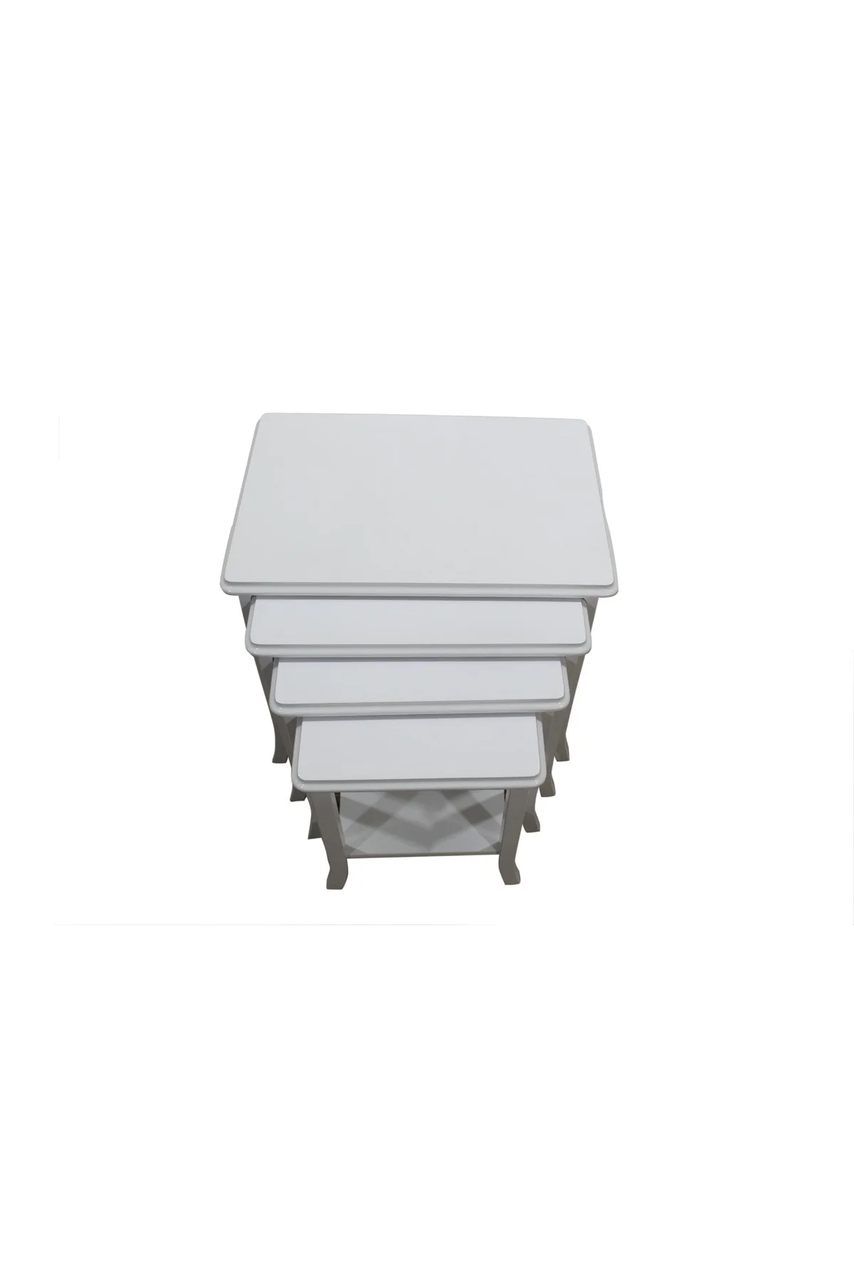 Zigon Sehpa 14599 Kayın Ahşap Klasik Model Lake Parlak Beyaz Renk 4lü El Yapım Zigon Sehpa 14599 Kayın Ahşap Klasik Model Lake Parlak Beyaz Renk 4lü El Yapım - Görsel 2