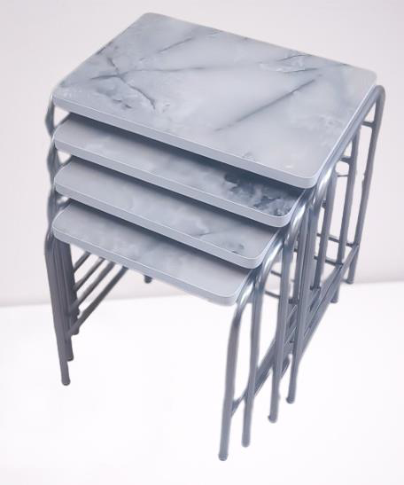Zigon Sehpa 90220 Demet Metal Model Nikelaj Ayak Ahşp Mermer Dalg