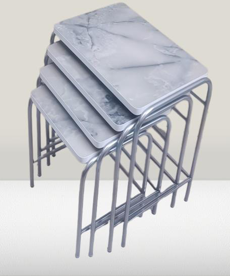 Zigon Sehpa 90220 Demet Metal Model Nikelaj Ayak Ahşp Mermer Dalg