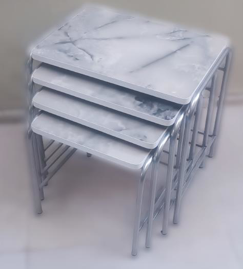 Zigon Sehpa 90220 Demet Metal Model Nikelaj Ayak Ahşp Mermer Dalg