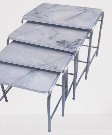 Zigon Sehpa 90220 Demet Metal Model Nikelaj Ayak Ahşp Mermer Dalg