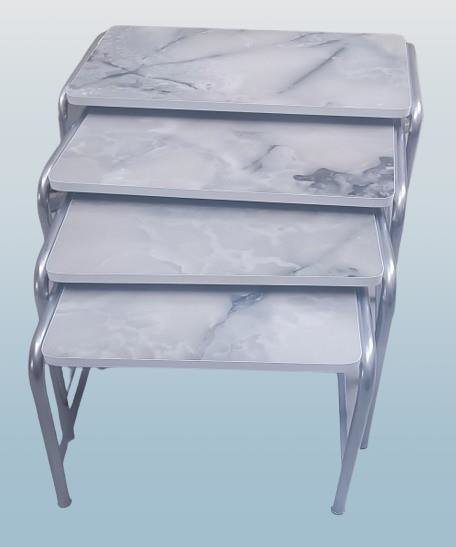Zigon Sehpa 90220 Demet Metal Model Nikelaj Ayak Ahşp Mermer Dalg