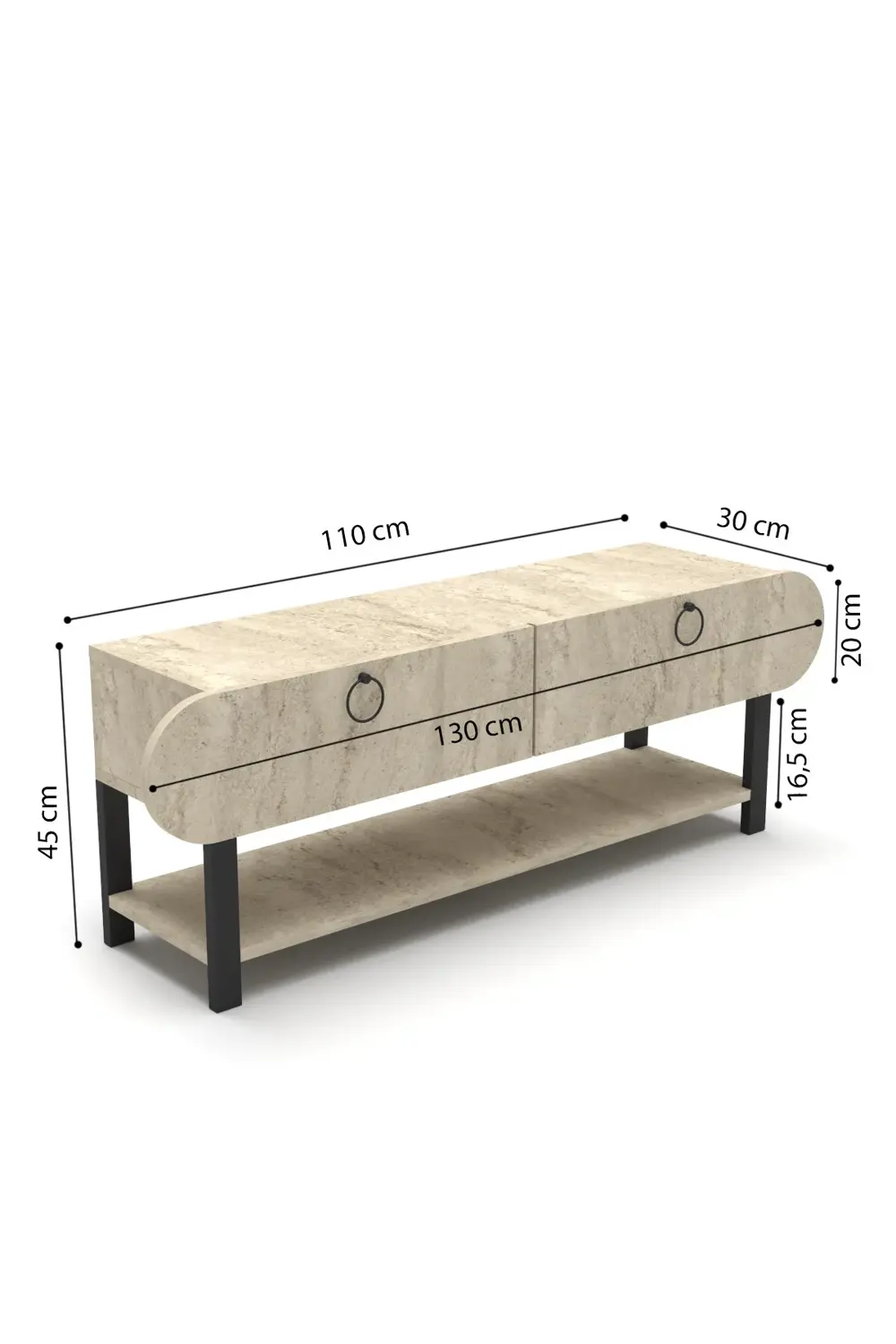 Zigon Sehpa Damla Gold Beyaz