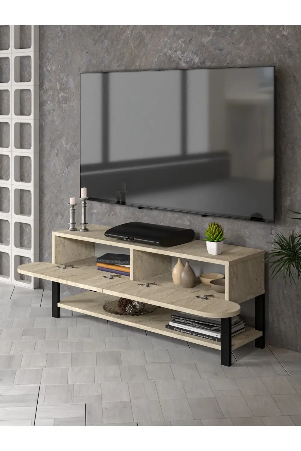 Zigon Sehpa Damla Gold Beyaz