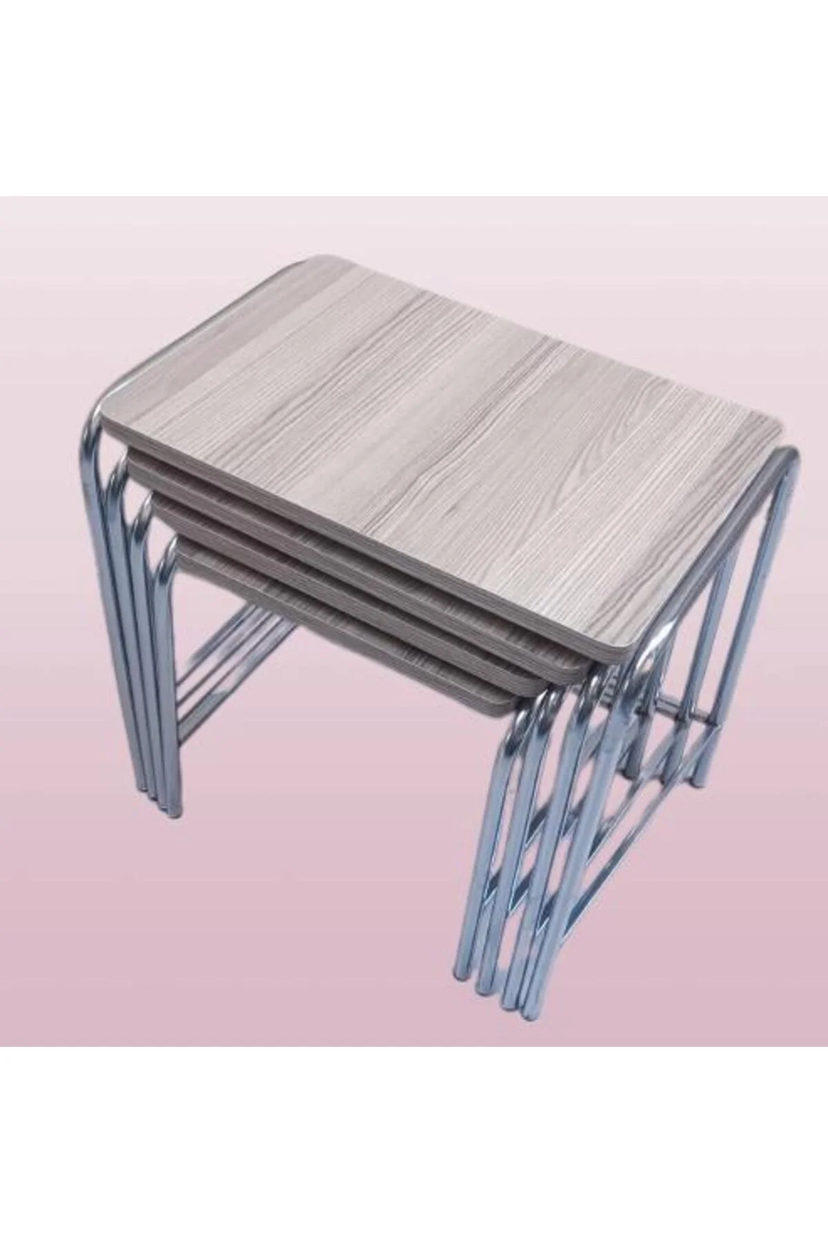 Zigon Sehpa demet 14007 Metal Model metal Nikelaj Ayak Somon Desen El Yapım - Görsel 4