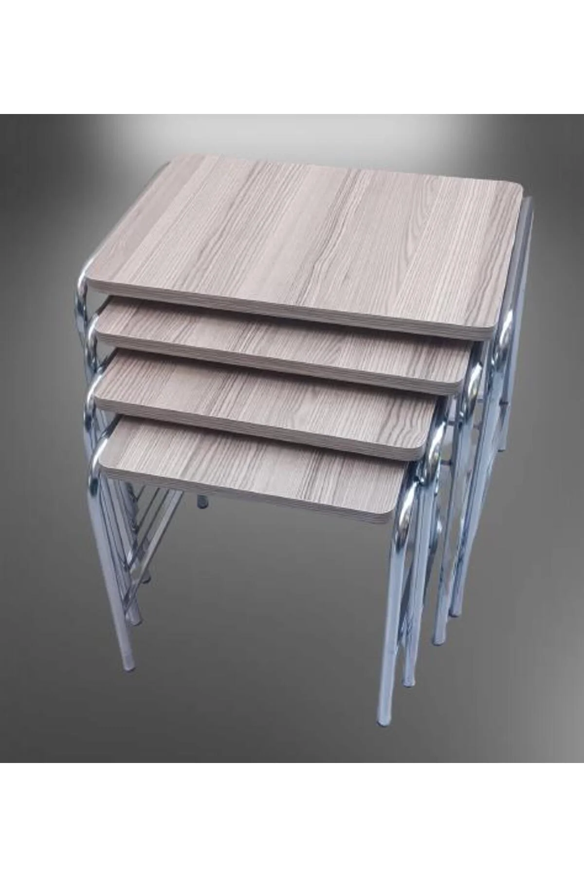 Zigon Sehpa demet 14007 Metal Model metal Nikelaj Ayak Somon Desen El Yapım - Görsel 7