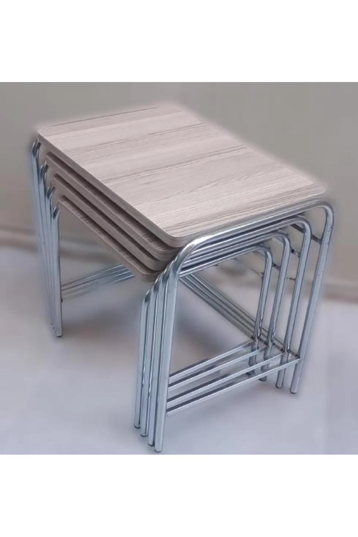 Zigon Sehpa demet 14007 Metal Model metal Nikelaj Ayak Somon Desen El Yapım - Görsel 5