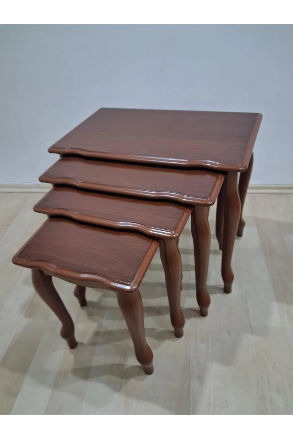 Zigon Sehpa Eko HT 90578 Kayın Lükens Aslan Ayak nature Ceviz renk El Yapım - Görsel 8