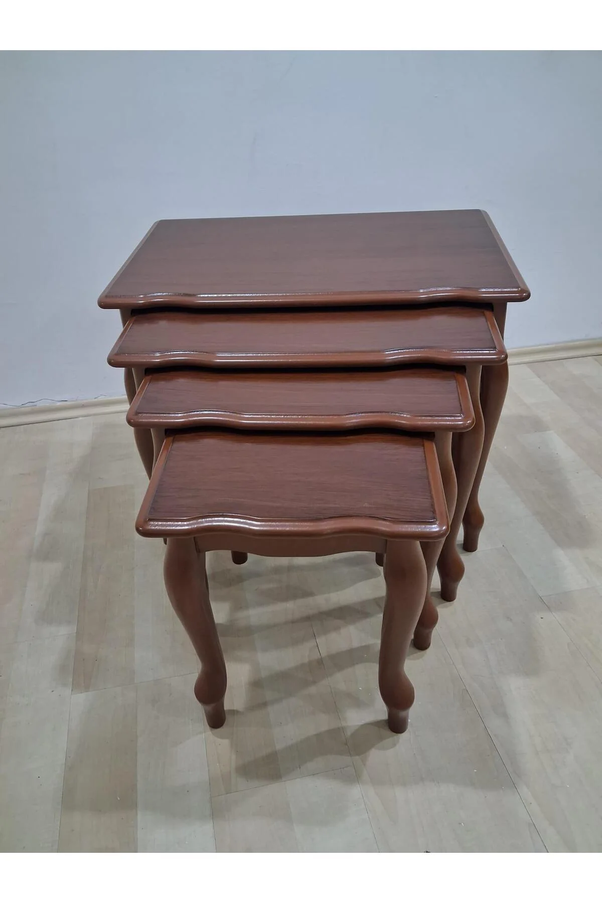 Zigon Sehpa Eko HT 90578 Kayın Lükens Aslan Ayak nature Ceviz renk El Yapım - Görsel 2