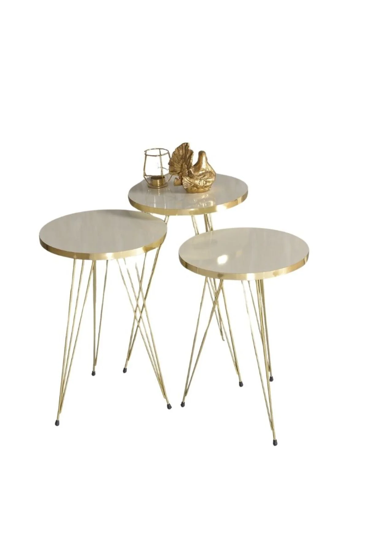Zigon Sehpa Gold Krem Tel 1044