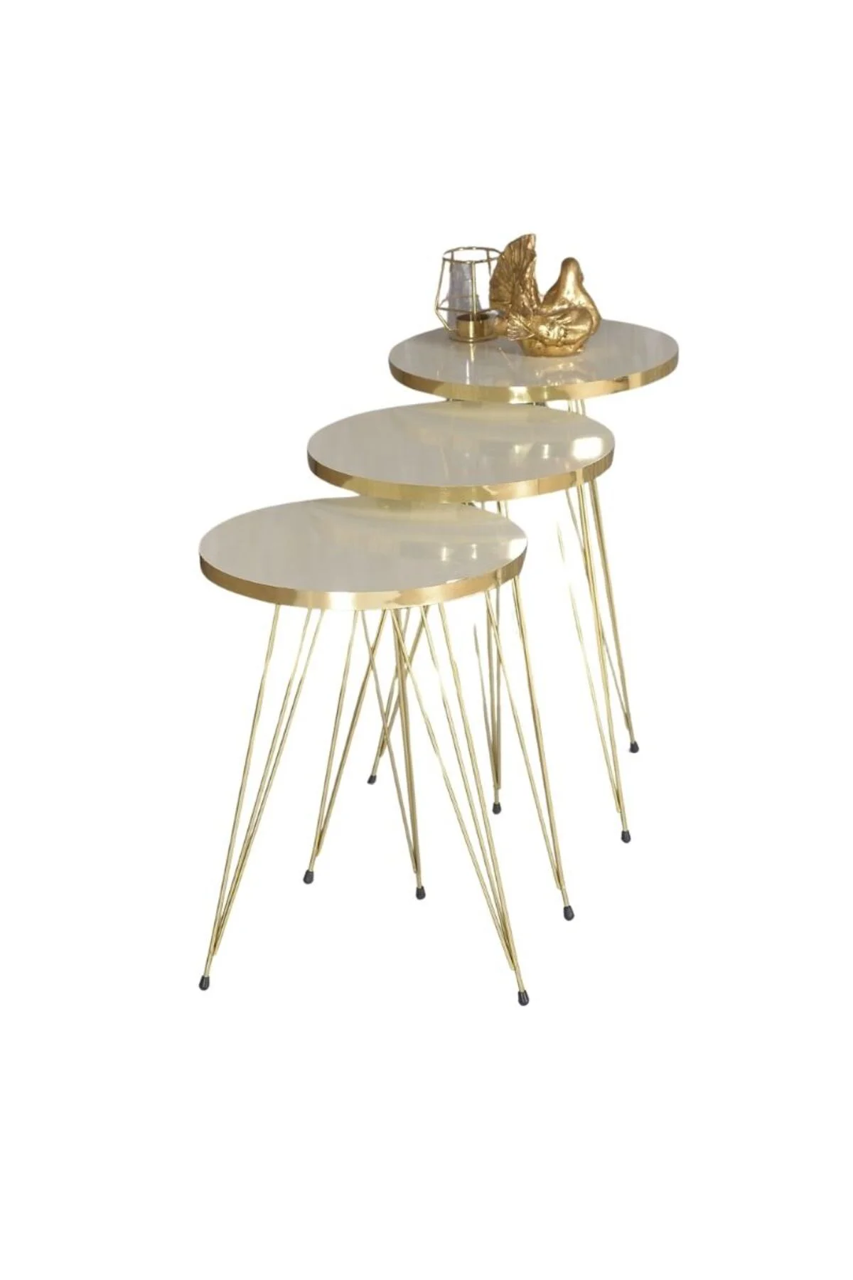 Zigon Sehpa Gold Krem Tel 1044
