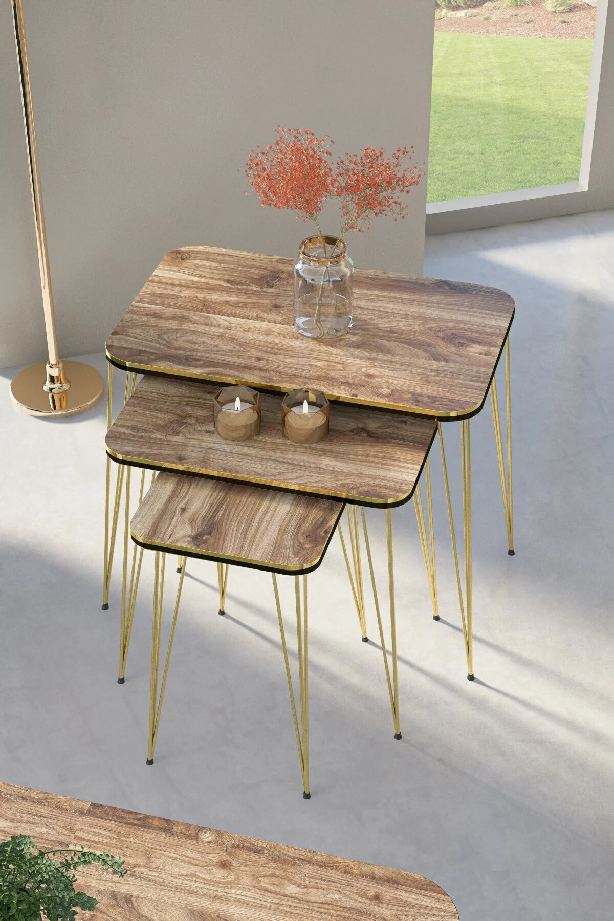 Zigon Sehpa Kr Çift Gold Ceviz Tel 1029 Zigon Sehpa Kr Çift Gold Ceviz Tel 1029