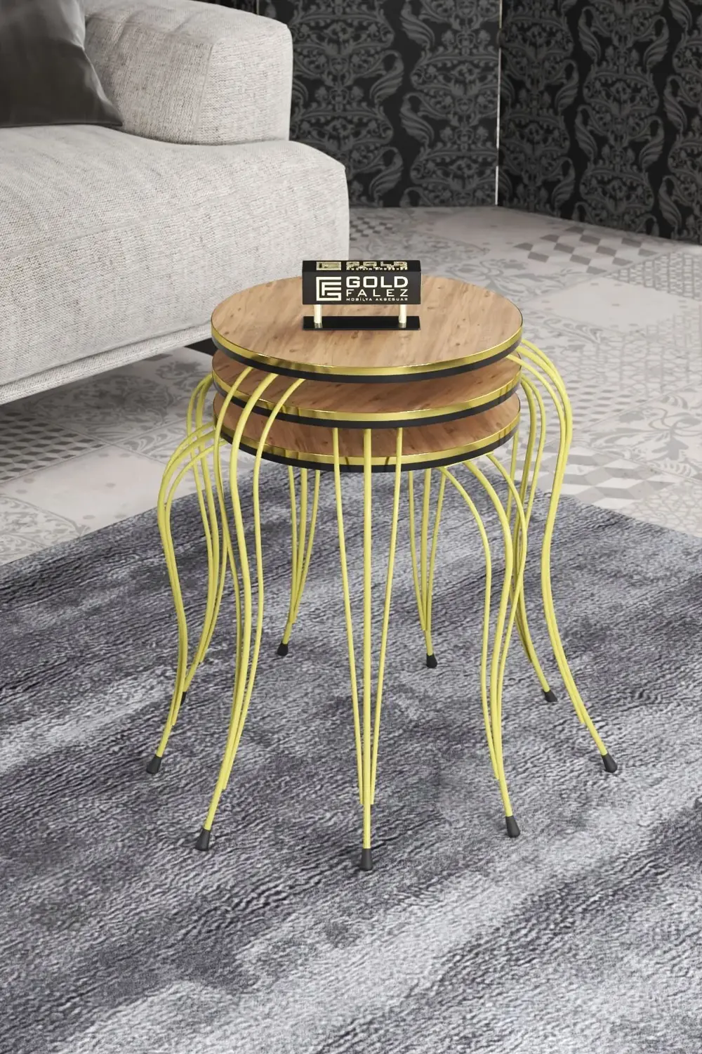 ZİGON SEHPA LÜKENS ÇİFT GOLD ATLANTİK ÇAM