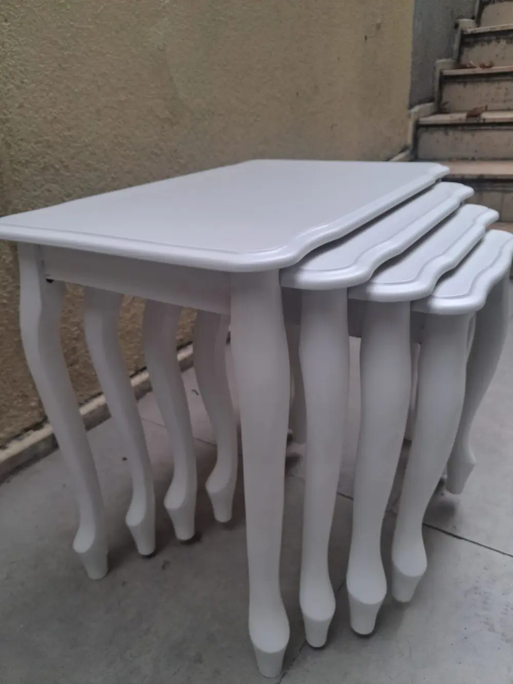 Zigon Sehpa Lükens Eko HT 90556 Kayın Aslan Ayak Beyaz El Yapım