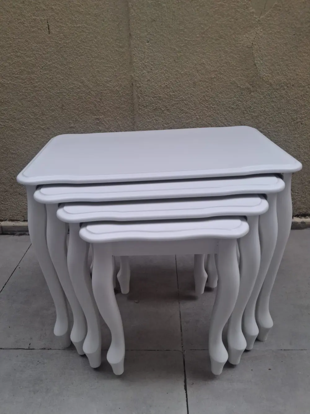 Zigon Sehpa Lükens Eko HT 90556 Kayın Aslan Ayak Beyaz El Yapım