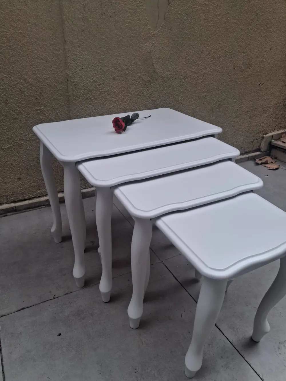 Zigon Sehpa Lükens Eko HT 90556 Kayın Aslan Ayak Beyaz El Yapım