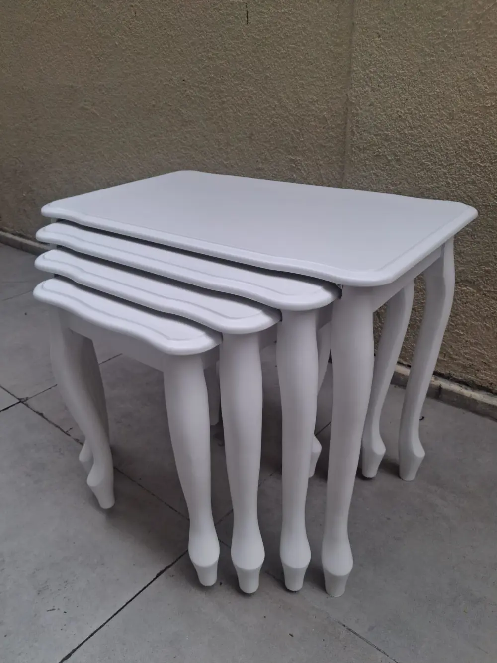 Zigon Sehpa Lükens Eko HT 90556 Kayın Aslan Ayak Beyaz El Yapım