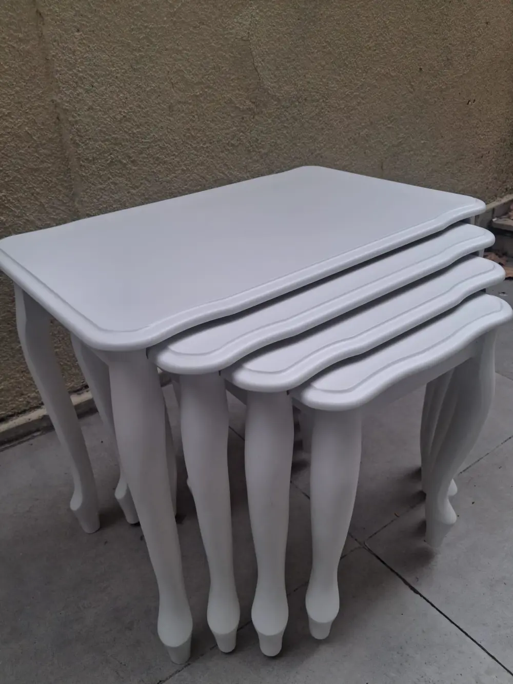 Zigon Sehpa Lükens Eko HT 90556 Kayın Aslan Ayak Beyaz El Yapım