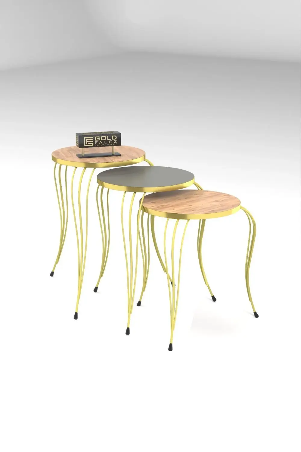 ZİGON SEHPA LÜKENS GOLD ANTRASİT CEVİZ