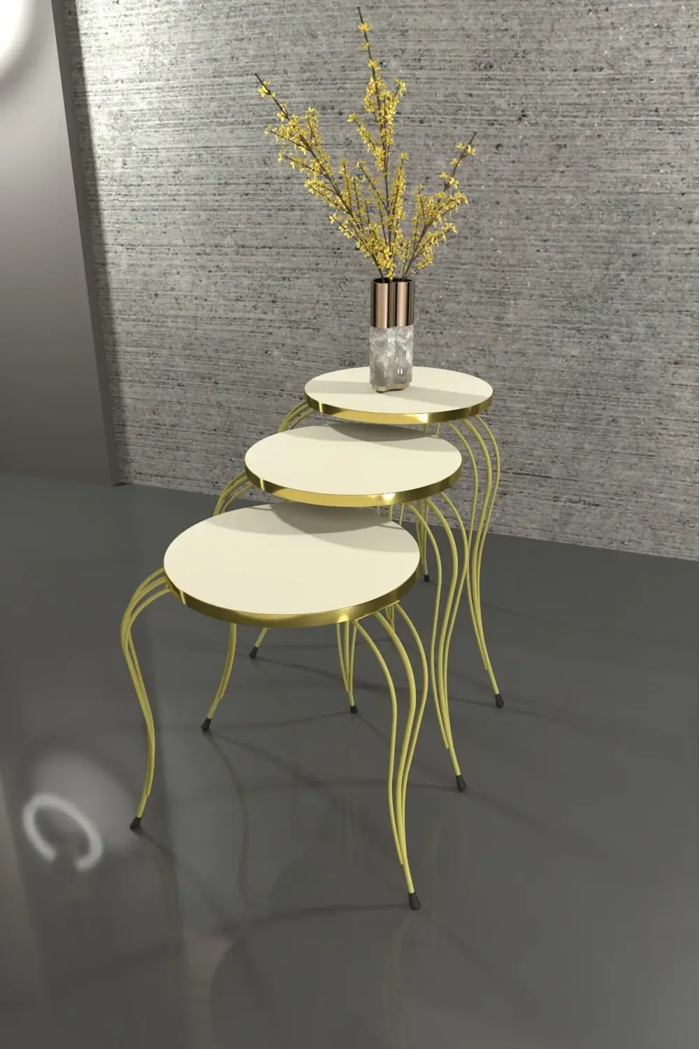 ZİGON SEHPA LÜKENS GOLD KREM