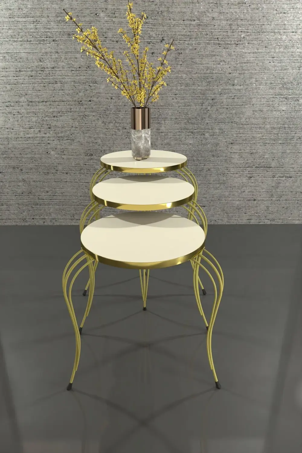 ZİGON SEHPA LÜKENS GOLD KREM