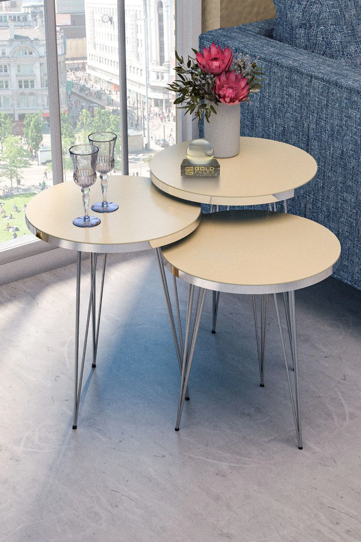 Zigon sehpa Mantar Yan sehpa Atlantik Çam