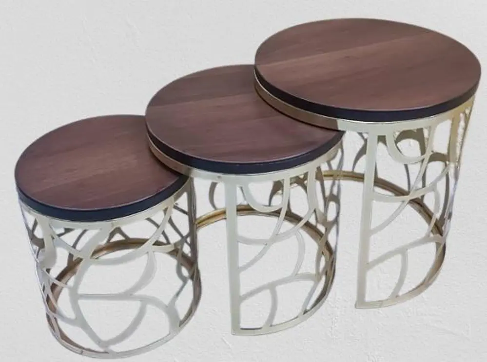 Zigon Sehpa MODEL 90516 CNC Metal Kesim Osmanlı Desen Ceviz Renk 