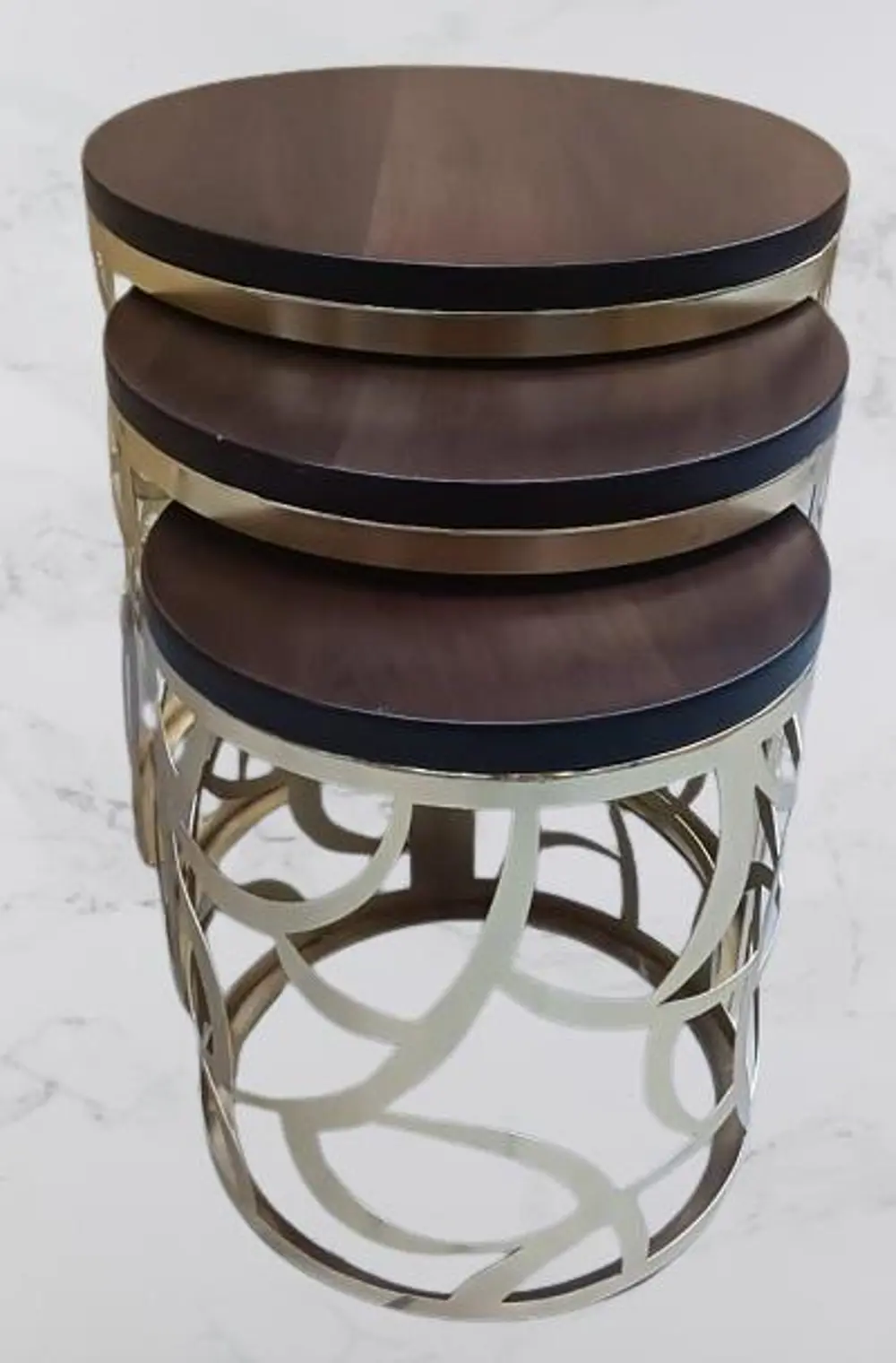 Zigon Sehpa MODEL 90516 CNC Metal Kesim Osmanlı Desen Ceviz Renk 