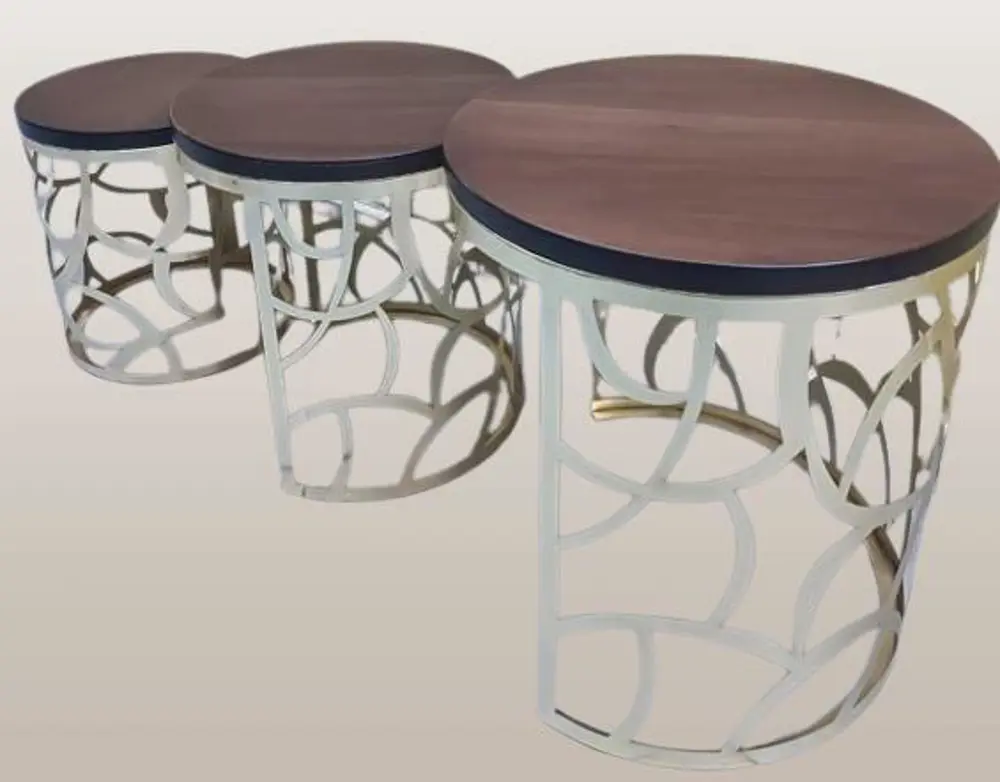 Zigon Sehpa MODEL 90516 CNC Metal Kesim Osmanlı Desen Ceviz Renk 