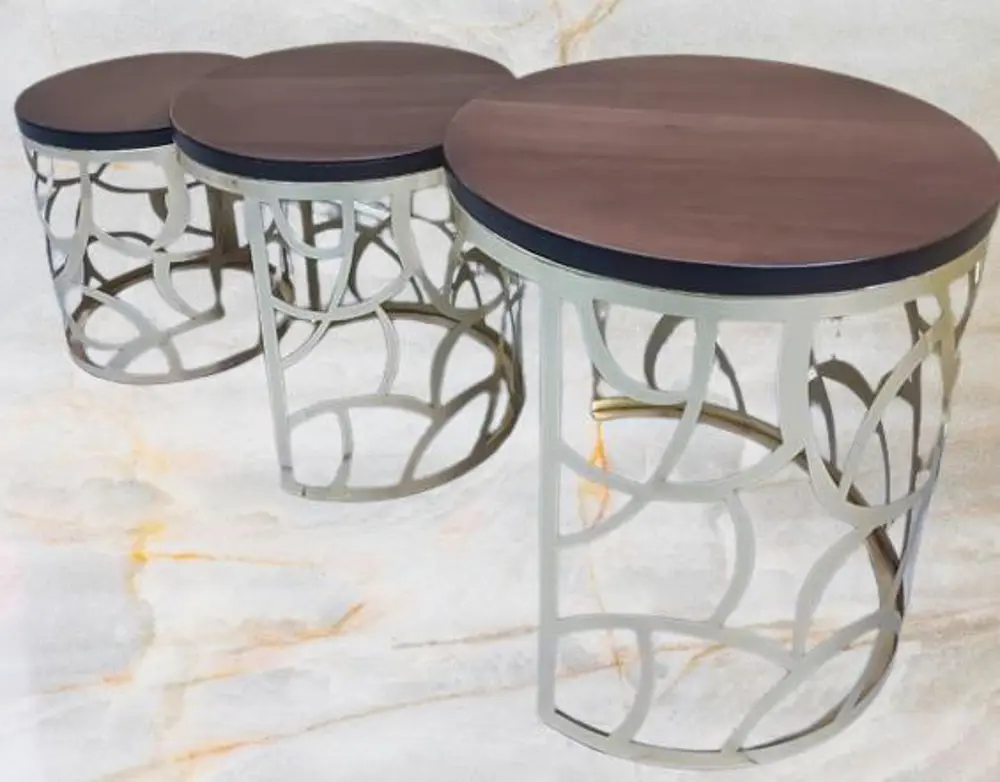 Zigon Sehpa MODEL 90516 CNC Metal Kesim Osmanlı Desen Ceviz Renk 