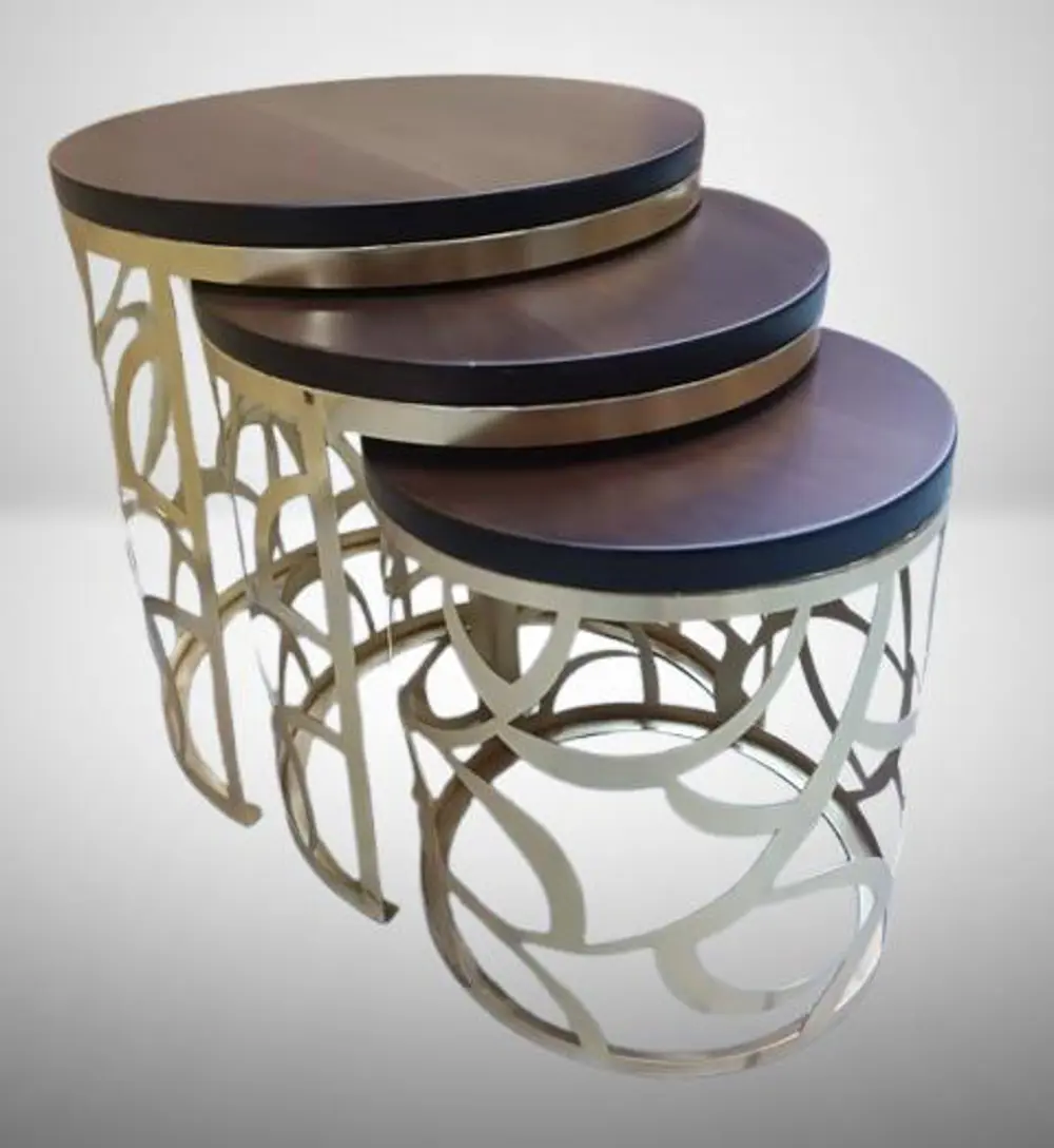 Zigon Sehpa MODEL 90516 CNC Metal Kesim Osmanlı Desen Ceviz Renk 