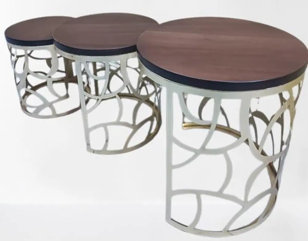 Zigon Sehpa MODEL 90516 CNC Metal Kesim Osmanlı Desen Ceviz Renk 