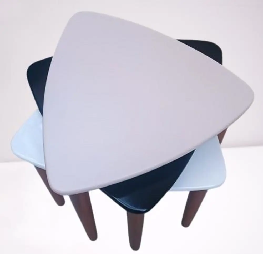 Zigon Sehpa MODEL 90517 Konik Ayak Üçgen Tabla Üç Renk Kutuda Sev