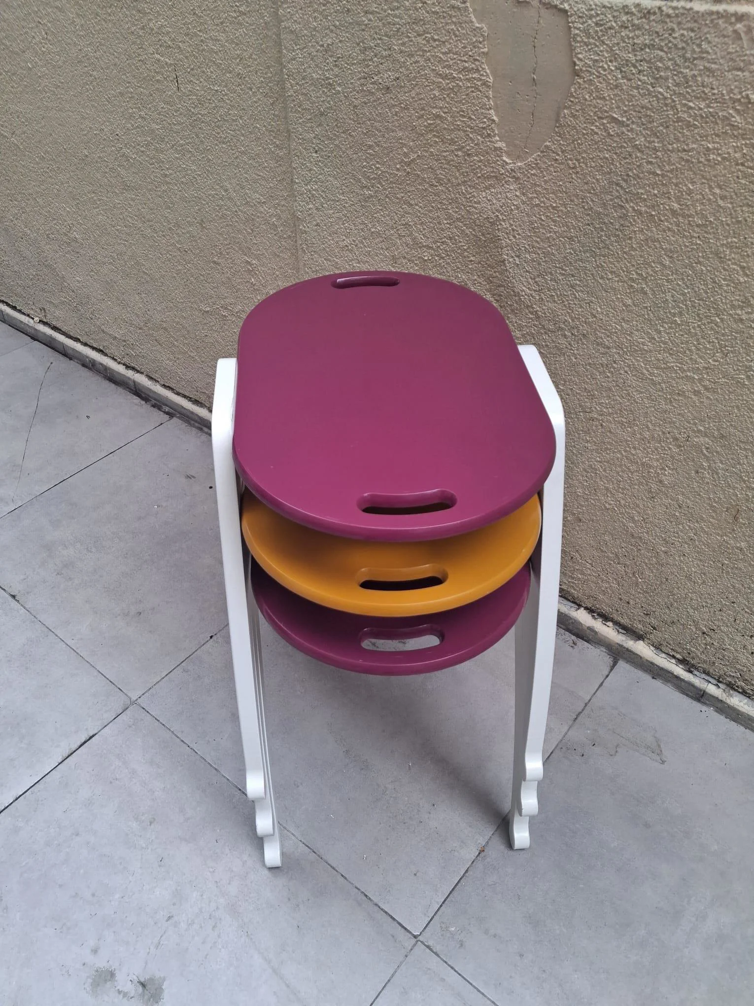 Zigon Sehpa Tepsi Bşk 90574 Hardal Mor Tabla Beyaz Ayak Lake Boya Zigon Sehpa Tepsi Bşk 90574 Hardal Mor Tabla Beyaz Ayak Lake Boya