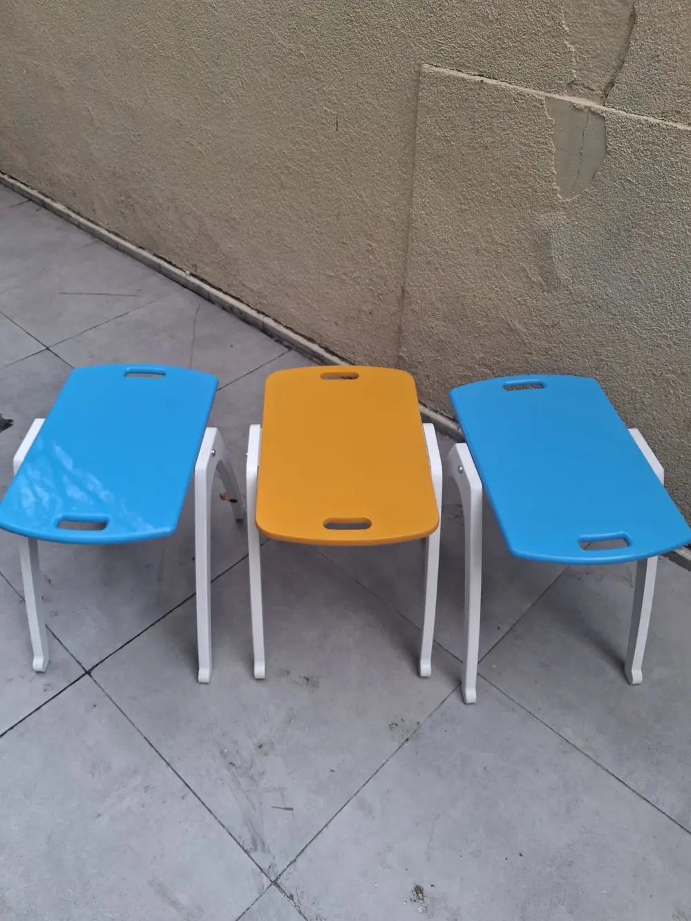 Zigon Sehpa Tepsi Bşk 90575 Hardal Turkuaz Tabla Beyaz Ayak Lake 