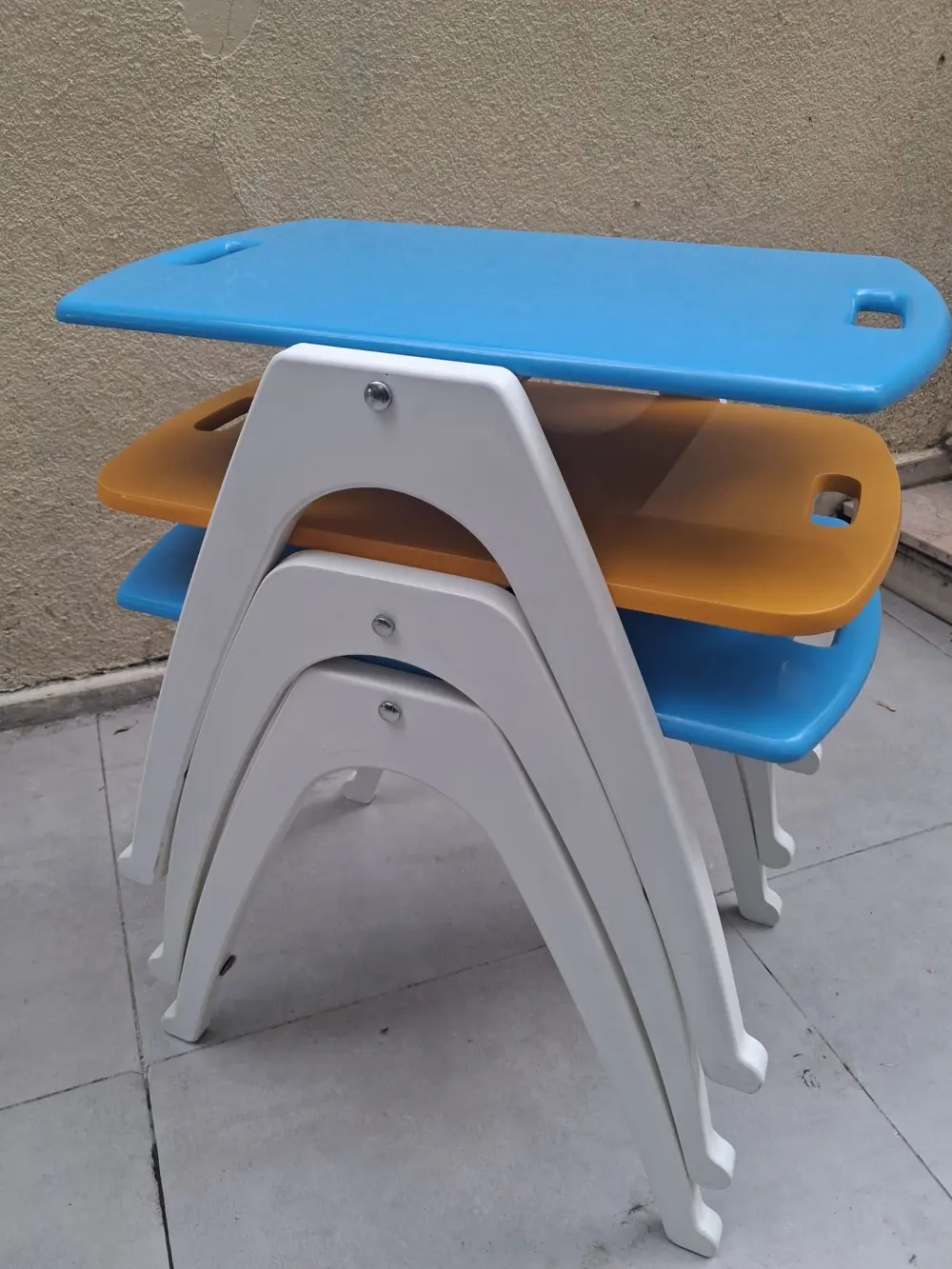 Zigon Sehpa Tepsi Bşk 90575 Hardal Turkuaz Tabla Beyaz Ayak Lake 