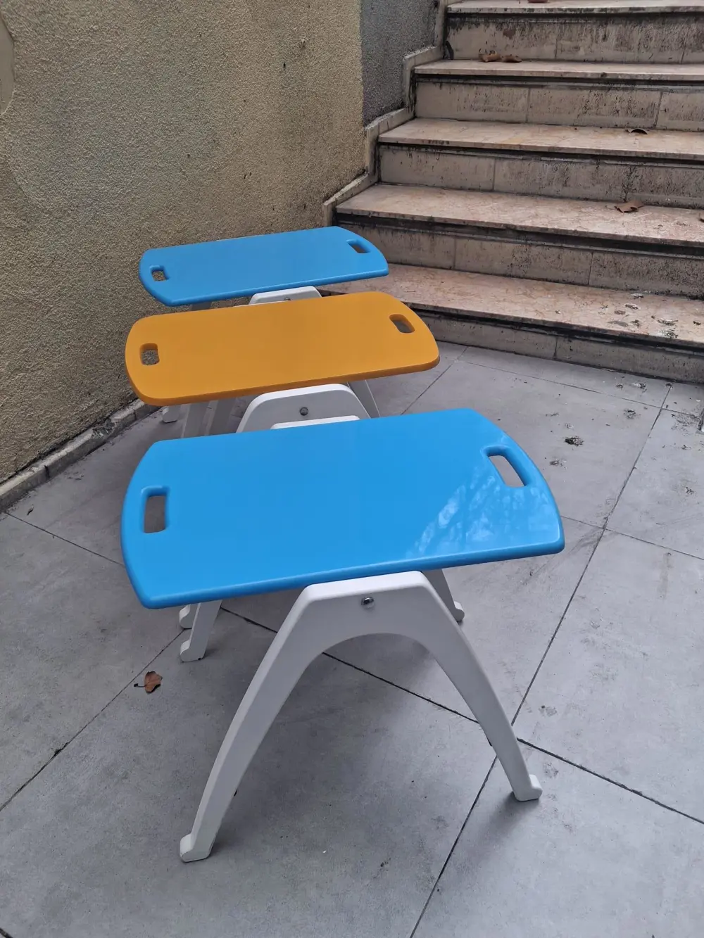 Zigon Sehpa Tepsi Bşk 90575 Hardal Turkuaz Tabla Beyaz Ayak Lake 