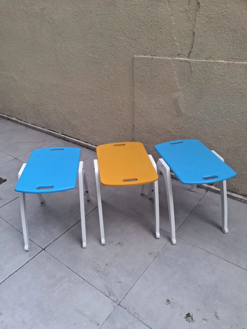 Zigon Sehpa Tepsi Bşk 90575 Hardal Turkuaz Tabla Beyaz Ayak Lake 