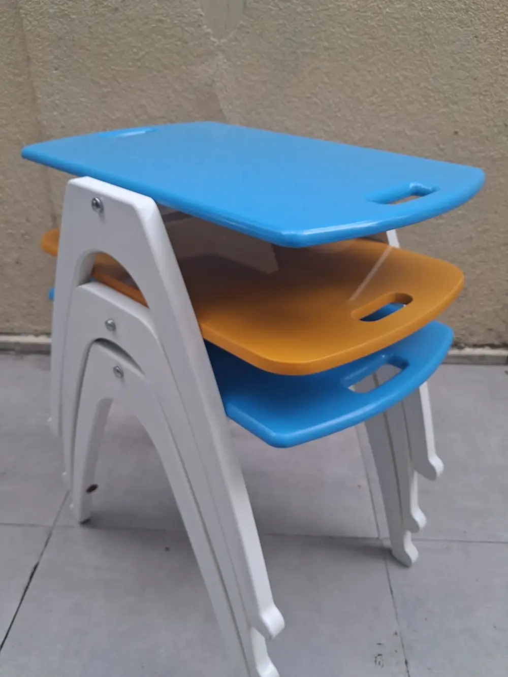 Zigon Sehpa Tepsi Bşk 90575 Hardal Turkuaz Tabla Beyaz Ayak Lake 