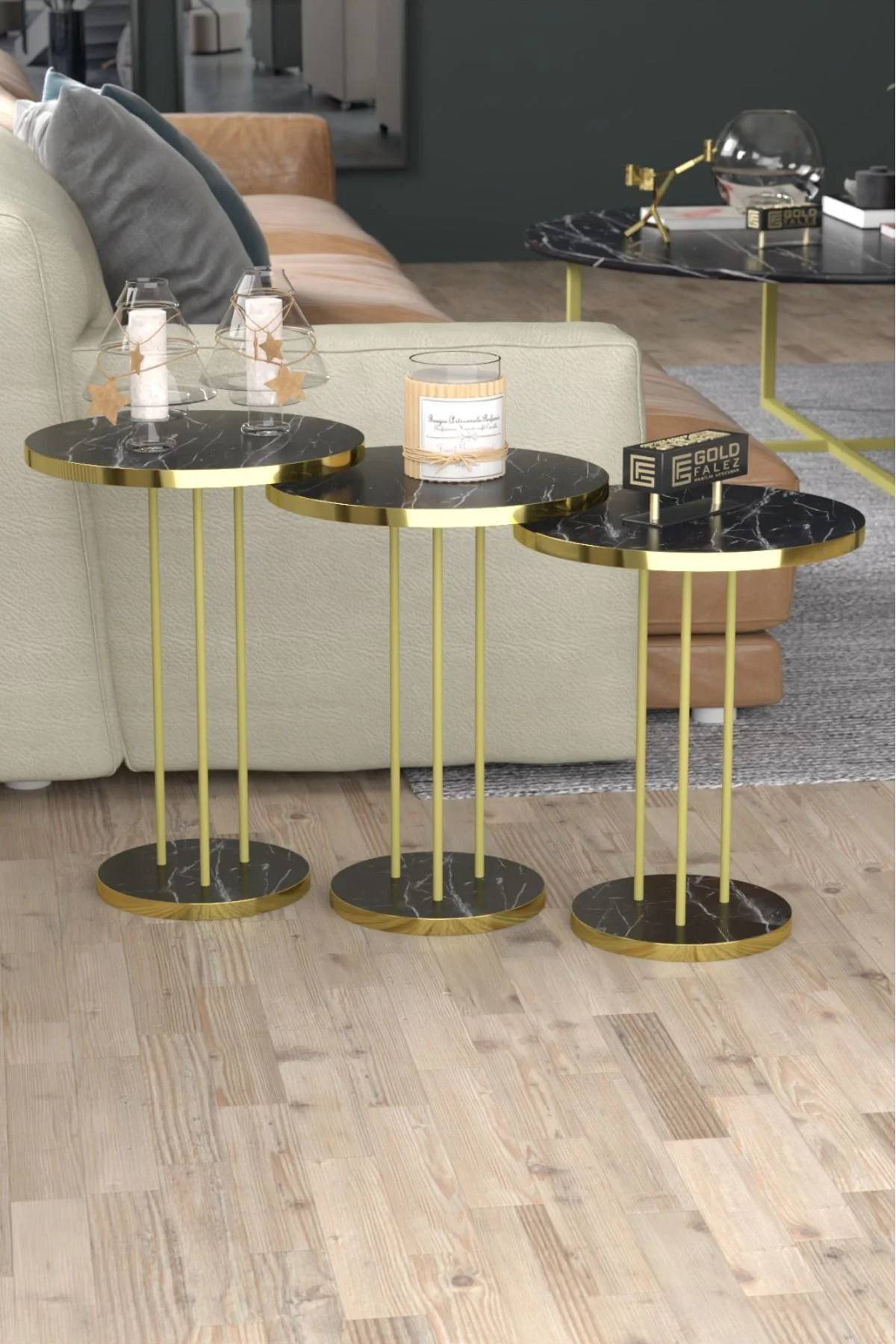 Zigon Sehpa Terra Bendir Gold