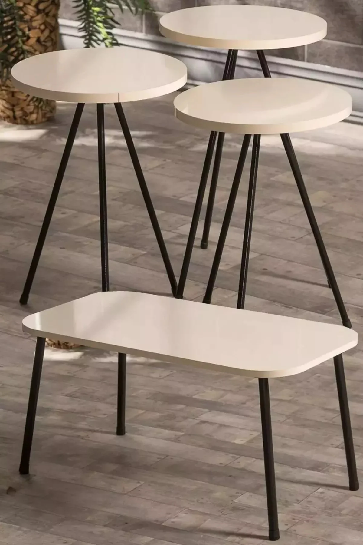 Zigon Sehpa Ve Orta Sehpa Set Kr Metal Krem Zigon Sehpa Ve Orta Sehpa Set Kr Metal Krem