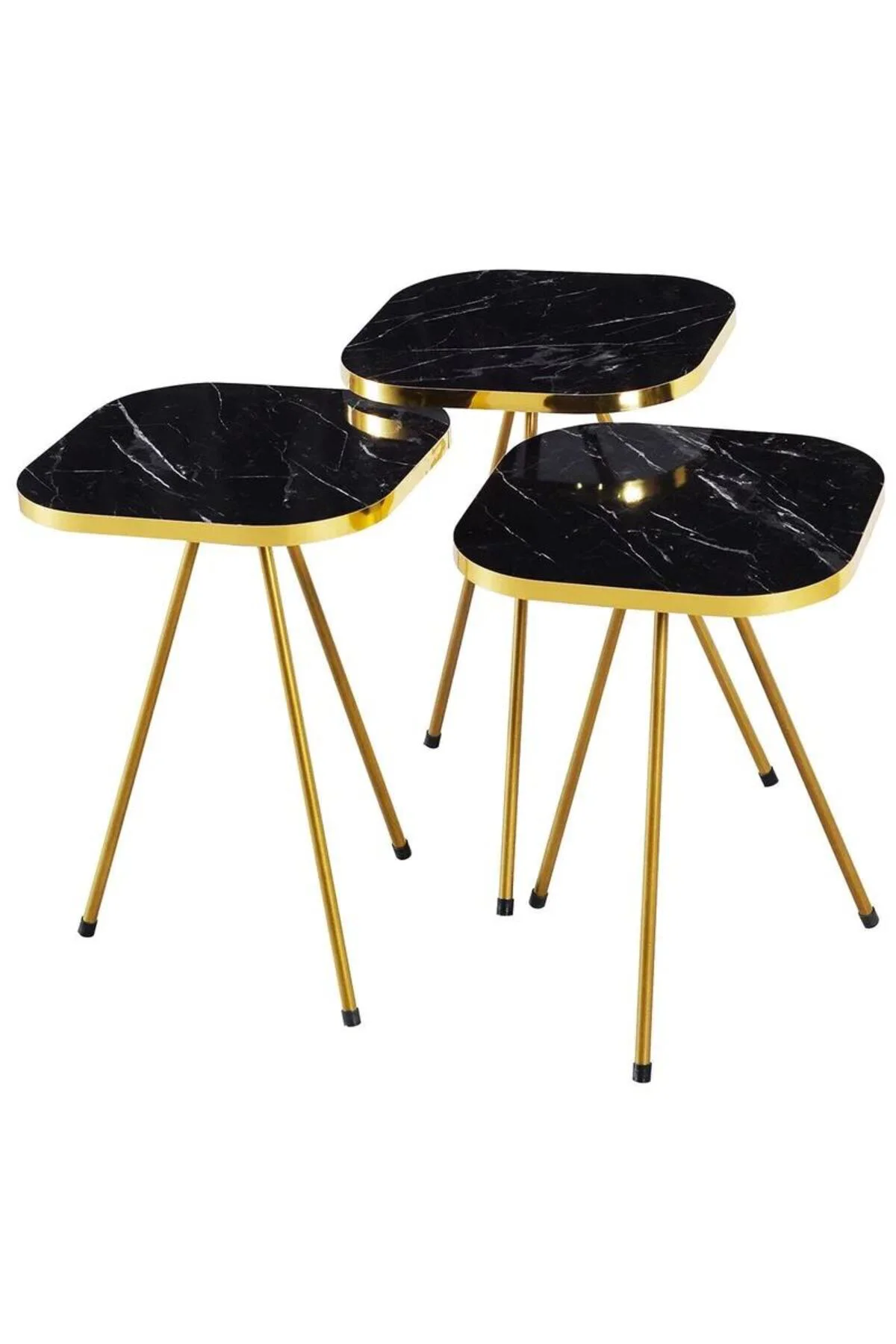 Zigon Sehpa Ve Orta Sehpa Elips Set Çift Gold Efes Metal Zigon Sehpa Ve Orta Sehpa Elips Set Çift Gold Efes Metal